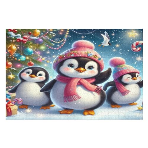 Animal Pinguin Puzzles 1000 Teile Erwachsener Kniffel Spaß Für Die Ganze Familie, Holzpuzzle Kinder Erwachsene, Impossible Puzzle Schwer （75×50cm） von PPZYY
