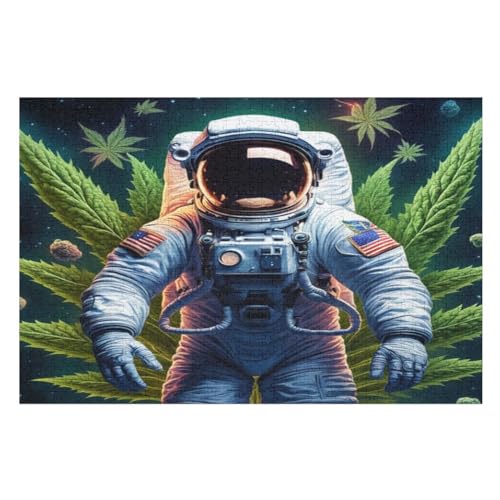 Astronaut 1000 Teile Puzzles Für Erwachsene, Impossible Puzzle, Geschicklichkeitsspiel Für Die Ganze Familie, Kinder Holzpuzzle （75×50cm） von PPZYY