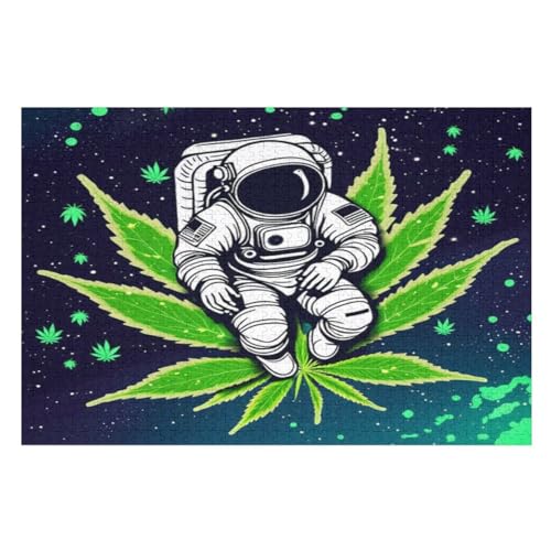 Astronaut Puzzle 1000 Teile, Holzpuzzle Herausforderndes Geschicklichkeitsspiel Für Die Ganze Familie, Kinder Erwachsenenpuzzle Ab 12 Jahren （75×50cm） von PPZYY