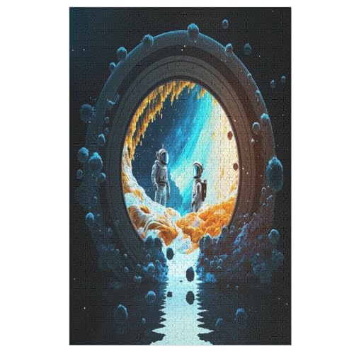 Astronaut1 Puzzles 1000 Teile Erwachsener Kniffel Spaß Für Die Ganze Familie, Holzpuzzle Kinder Erwachsene, Impossible Puzzle Schwer （78×53cm） von PPZYY