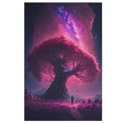 Aurora Tree 1000 Teile Puzzles Für Erwachsene Holzpuzzle Familienpuzzlespiel Stressabbau-Puzzle Für Kinder Ab 12 Jahren （78×53cm） von PPZYY