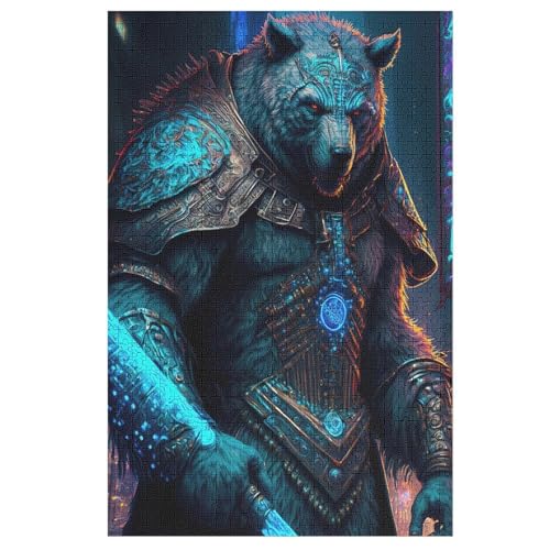 Bär -Puzzle, 1000 Teile,Holzpuzzle Für Erwachsene Kinder, Lustiges Spielzeug, Denkspiel, Bildungsspiel, （78×53cm） von PPZYY