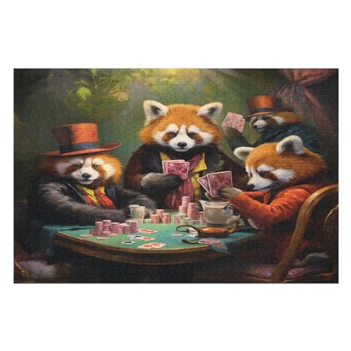 Bär Puzzles 1000 Teile Erwachsener Kniffel Spaß Für Die Ganze Familie, Holzpuzzle Kinder Erwachsene, Impossible Puzzle Schwer （75×50cm） von PPZYY