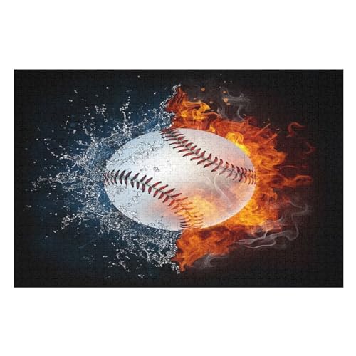 Baseball Puzzle 1000 Teile, Holzpuzzle Herausforderndes Geschicklichkeitsspiel Für Die Ganze Familie, Kinder Erwachsenenpuzzle Ab 12 Jahren （75×50cm） von PPZYY