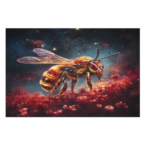 Biene -Puzzle, 1000 Teile,Holzpuzzle Für Erwachsene Kinder, Lustiges Spielzeug, Denkspiel, Bildungsspiel, （75×50cm） von PPZYY