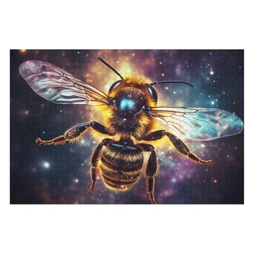Biene Puzzles 1000 Teile Erwachsener Kniffel Spaß Für Die Ganze Familie, Holzpuzzle Kinder Erwachsene, Impossible Puzzle Schwer （75×50cm） von PPZYY