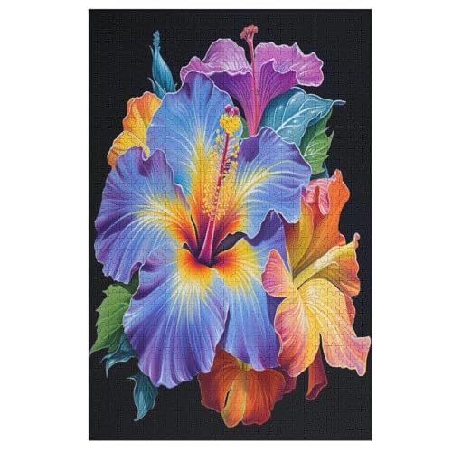 Blume Puzzle 1000 Teile, Holzpuzzle Herausforderndes Geschicklichkeitsspiel Für Die Ganze Familie, Kinder Erwachsenenpuzzle Ab 12 Jahren （78×53cm） von PPZYY