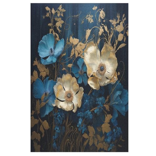 Blume Puzzles 1000 Teile Erwachsener Kniffel Spaß Für Die Ganze Familie, Holzpuzzle Kinder Erwachsene, Impossible Puzzle Schwer （78×53cm） von PPZYY
