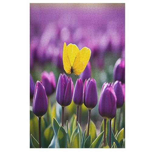 Blume Puzzles 1000 Teile Erwachsener Kniffel Spaß Für Die Ganze Familie, Holzpuzzle Kinder Erwachsene, Impossible Puzzle Schwer （78×53cm） von PPZYY