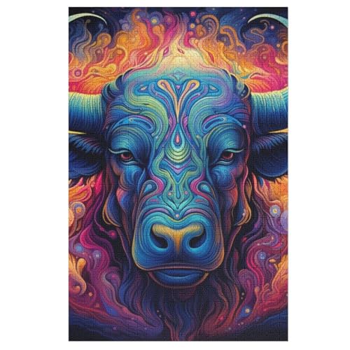 Buffalo Puzzle, Puzzles Für Erwachsene Kinder, 1000 Teile Holzpuzzle, Für Jugendliche Herausforderungsspielzeug （78×53cm） von PPZYY