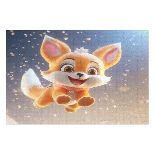 Cute Hund Holzpuzzle 1000 Teile, Knobelspiele Für Erwachsene, Teenager, Puzzles Unmögliche - Kinder Puzzle Zimmer Deko （75×50cm） von PPZYY