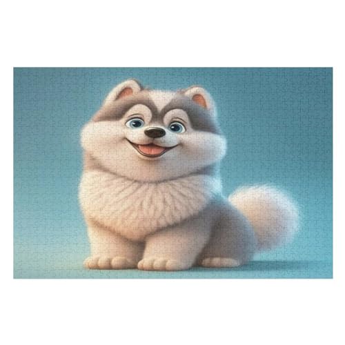 Cute Hund Puzzles 1000 Teile Erwachsener Kniffel Spaß Für Die Ganze Familie, Holzpuzzle Kinder Erwachsene, Impossible Puzzle Schwer （75×50cm） von PPZYY