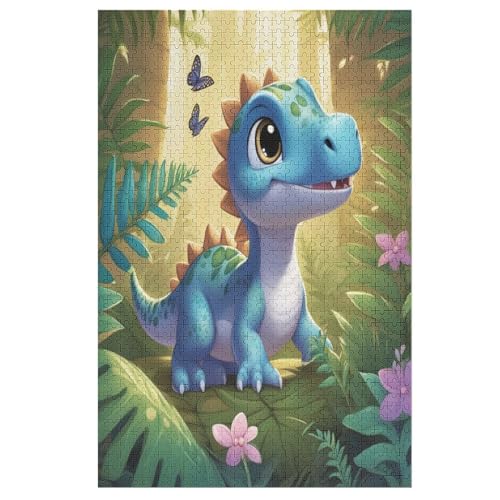 Dinosaurier Holzpuzzle 1000 Teile Klassische Puzzles Erwachsene Kinder Puzzle DIY Kit Holzspielzeug Einzigartiges Geschenk （78×53cm） von PPZYY