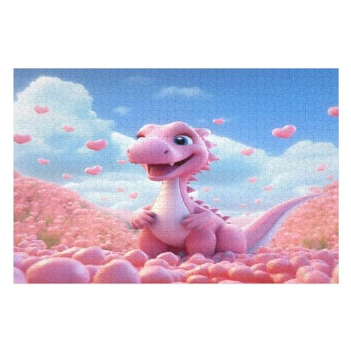 Dinosaurier Holzpuzzle - 1000 Teiliges Jigsaw Knobelspiel - Puzzle Für Erwachsene & Kinder - Outdoor & Reisespielzeug （75×50cm） von PPZYY
