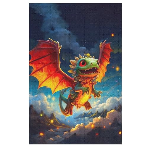 Dinosaurier Holzpuzzle - 1000 Teiliges Jigsaw Knobelspiel - Puzzle Für Erwachsene & Kinder - Outdoor & Reisespielzeug （78×53cm） von PPZYY