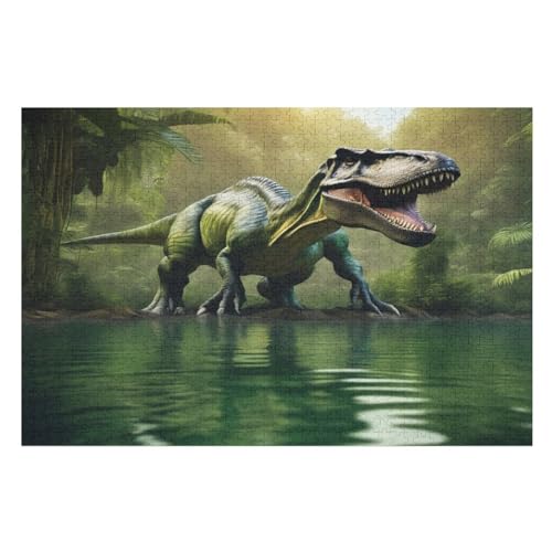 Dinosaurier Puzzle 1000 Teile, Holzpuzzle Für Erwachsene Kinder, Impossible Puzzles, Geschicklichkeitsspiel Für Die Ganze Familie （75×50cm） von PPZYY