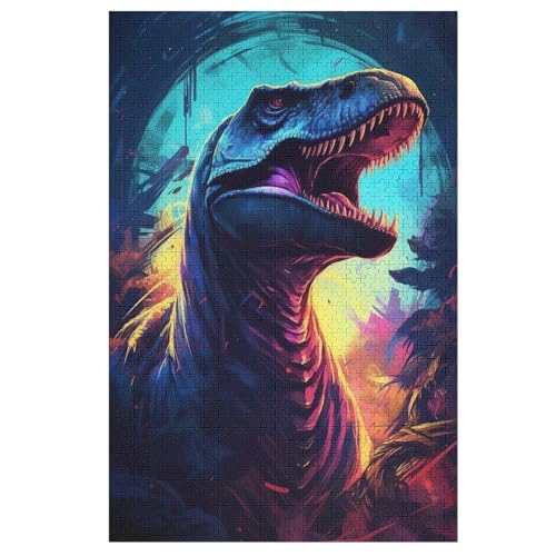 Dinosaurier Puzzles 1000 Teile Erwachsener Kniffel Spaß Für Die Ganze Familie, Holzpuzzle Kinder Erwachsene, Impossible Puzzle Schwer （78×53cm） von PPZYY