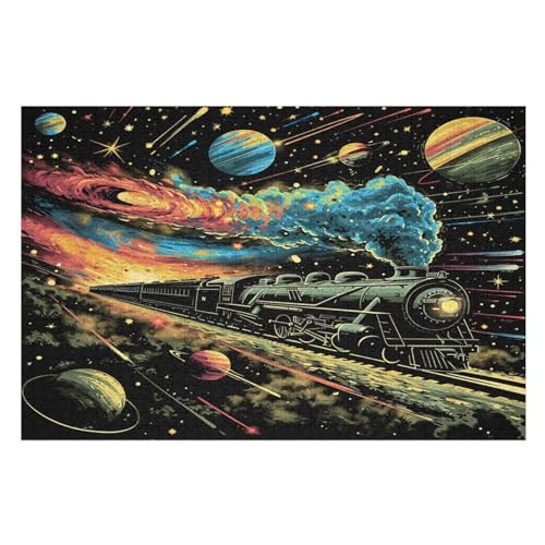 Dream Zug -Puzzle, 1000 Teile,Holzpuzzle Für Erwachsene Kinder, Lustiges Spielzeug, Denkspiel, Bildungsspiel, （75×50cm） von PPZYY