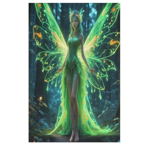 Dschungel-Elf Puzzle Für Erwachsene 1000 Teile Premium 100% Recyceltes Brett Zum Lernen, Lernspielzeug, Familienspiele Kinder Holzpuzzle （78×53cm） von PPZYY