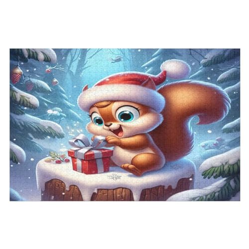 Eichhörnchen 1000 Teile Puzzles Für Erwachsene, Impossible Puzzle, Geschicklichkeitsspiel Für Die Ganze Familie, Kinder Holzpuzzle （75×50cm） von PPZYY