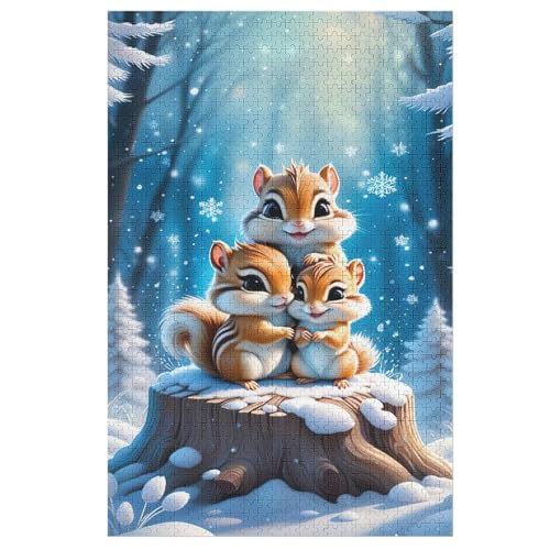 Eichhörnchen Holzpuzzle 1000 Teile, Knobelspiele Für Erwachsene, Teenager, Puzzles Unmögliche - Kinder Puzzle Zimmer Deko （78×53cm） von PPZYY