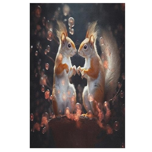 Eichhörnchen Puzzle Für Erwachsene,1000-teiliges Puzzles, Für Kinder,Holzpuzzle,Lernspielzeug, （78×53cm） von PPZYY