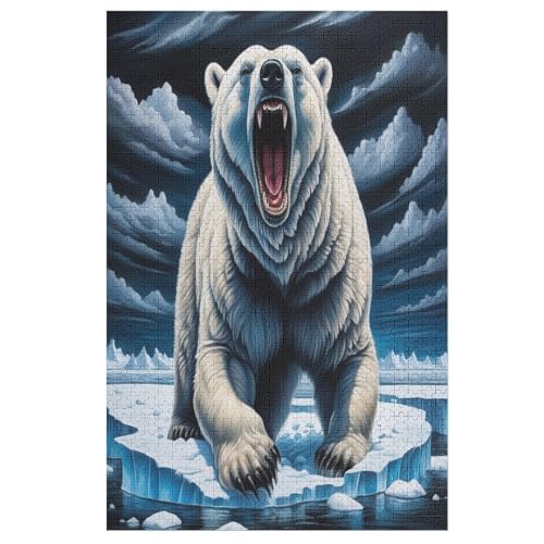 Eisbär Puzzle 1000 Teile, Holzpuzzle Herausforderndes Geschicklichkeitsspiel Für Die Ganze Familie, Kinder Erwachsenenpuzzle Ab 12 Jahren （78×53cm） von PPZYY