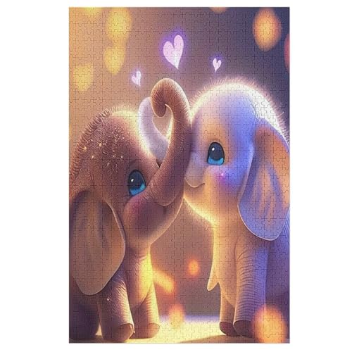 Elefant Puzzle 1000 Teile, Holzpuzzle Herausforderndes Geschicklichkeitsspiel Für Die Ganze Familie, Kinder Erwachsenenpuzzle Ab 12 Jahren （78×53cm） von PPZYY