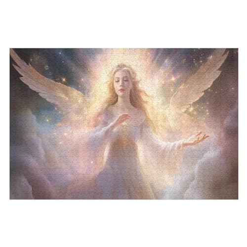 Engel Puzzles 1000 Teile Erwachsener Kniffel Spaß Für Die Ganze Familie, Holzpuzzle Kinder Erwachsene, Impossible Puzzle Schwer （75×50cm） von PPZYY