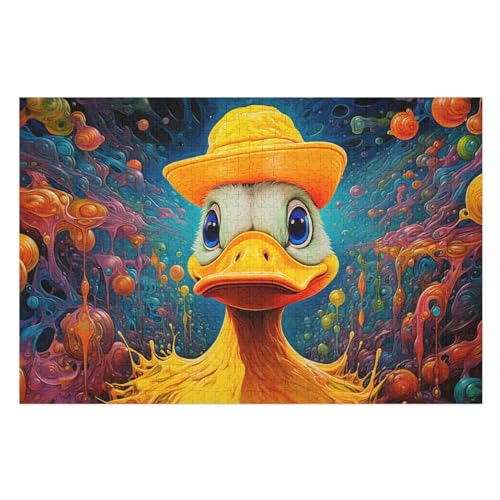 Ente Puzzles 1000 Teile Für Jugendliche Kreatives Holzpuzzlespielzeug Familienspiel Schwierigkeitsgrad Herausforderungspuzzles （75×50cm） von PPZYY