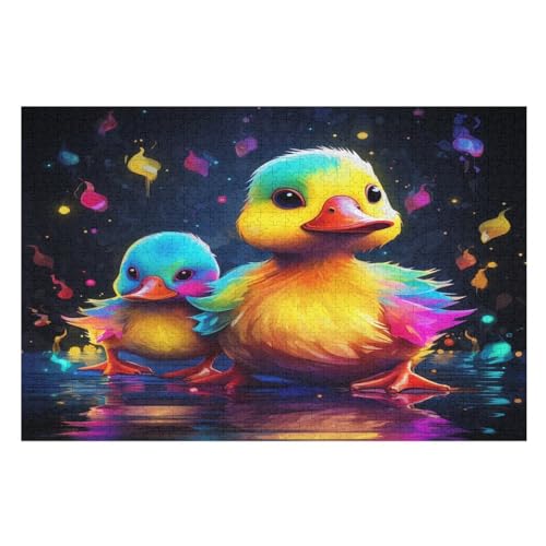 Entes Holzpuzzle 1000 Teile Klassische Puzzles Erwachsene Kinder Puzzle DIY Kit Holzspielzeug Einzigartiges Geschenk （75×50cm） von PPZYY