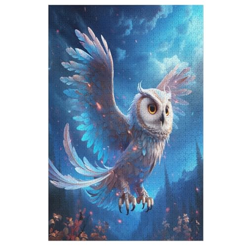 Eule Puzzles 1000 Teile Erwachsener Kniffel Spaß Für Die Ganze Familie, Holzpuzzle Kinder Erwachsene, Impossible Puzzle Schwer （78×53cm） von PPZYY