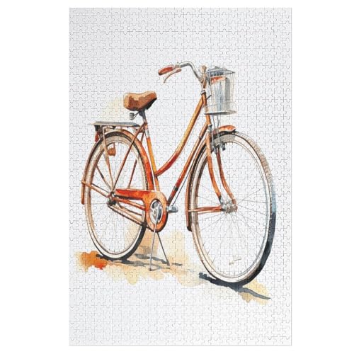 Fahrrad Holzpuzzle 1000 Teile, Knobelspiele Für Erwachsene, Teenager, Puzzles Unmögliche - Kinder Puzzle Zimmer Deko （78×53cm） von PPZYY