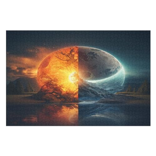 Fantasy Landschaft -Puzzle, 1000 Teile,Holzpuzzle Für Erwachsene Kinder, Lustiges Spielzeug, Denkspiel, Bildungsspiel, （75×50cm） von PPZYY
