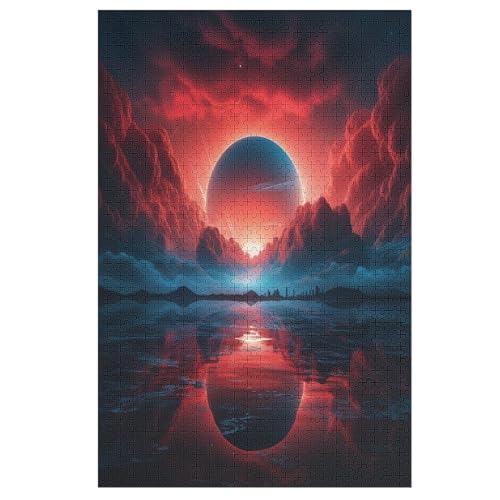 Fantasy Landschaft Puzzle 1000 Teile, Holzpuzzle Für Erwachsene Kinder, Impossible Puzzles, Geschicklichkeitsspiel Für Die Ganze Familie （78×53cm） von PPZYY