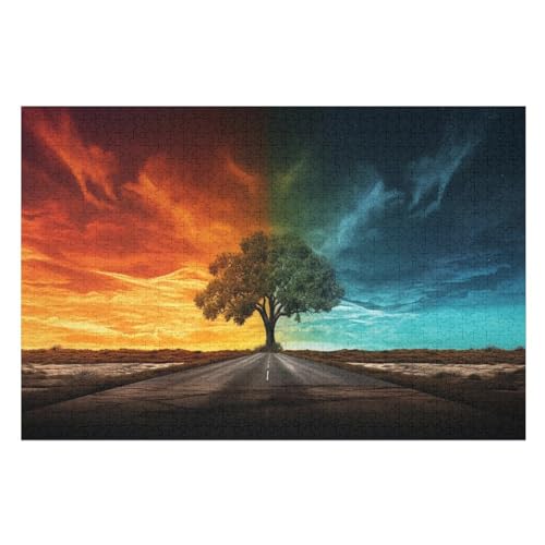 Fantasy Landschaft Puzzle 1000 Teile, Holzpuzzle Herausforderndes Geschicklichkeitsspiel Für Die Ganze Familie, Kinder Erwachsenenpuzzle Ab 12 Jahren （75×50cm） von PPZYY