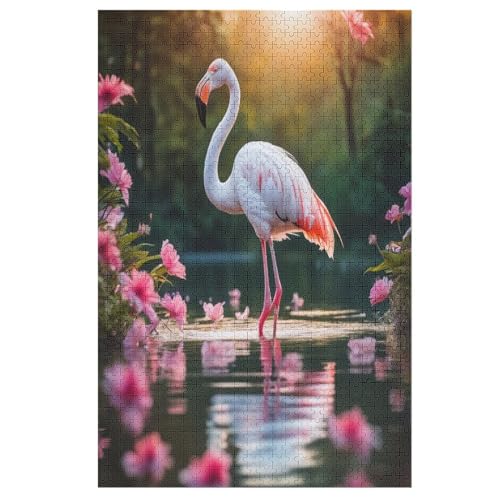 Flamingo Puzzles 1000 Teile Erwachsener Kniffel Spaß Für Die Ganze Familie, Holzpuzzle Kinder Erwachsene, Impossible Puzzle Schwer （78×53cm） von PPZYY