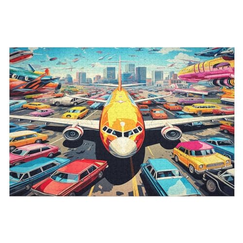 Flugzeug Puzzle 1000 Teile, Holzpuzzle Für Erwachsene Kinder, Impossible Puzzles, Geschicklichkeitsspiel Für Die Ganze Familie （75×50cm） von PPZYY