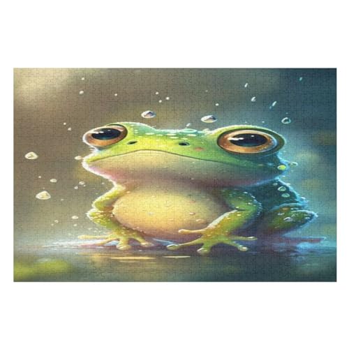 Frosch -Puzzle, 1000 Teile,Holzpuzzle Für Erwachsene Kinder, Lustiges Spielzeug, Denkspiel, Bildungsspiel, （75×50cm） von PPZYY