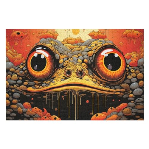 Frosch Puzzle 1000 Teile, Holzpuzzle Herausforderndes Geschicklichkeitsspiel Für Die Ganze Familie, Kinder Erwachsenenpuzzle Ab 12 Jahren （75×50cm） von PPZYY