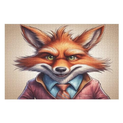 Fuchs 1000 Teile Puzzles Für Erwachsene Holzpuzzle Familienpuzzlespiel Stressabbau-Puzzle Für Kinder Ab 12 Jahren （75×50cm） von PPZYY