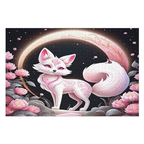 Fuchs Holzpuzzle 1000 Teile Klassische Puzzles Erwachsene Kinder Puzzle DIY Kit Holzspielzeug Einzigartiges Geschenk （75×50cm） von PPZYY