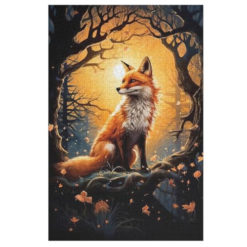 Fuchs Holzpuzzle - 1000 Teiliges Jigsaw Knobelspiel - Puzzle Für Erwachsene & Kinder - Outdoor & Reisespielzeug （78×53cm） von PPZYY