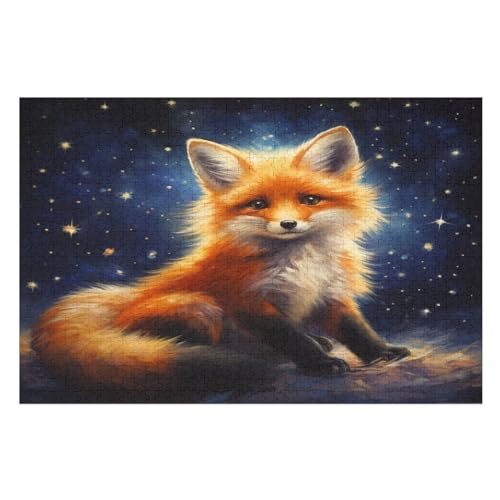 Fuchs Holzpuzzle Für Erwachsene Teenager Stress Abbauen Familien-Puzzlespiel Poster 1000-teiliges Puzzle Kinder Lernspiel （75×50cm） von PPZYY