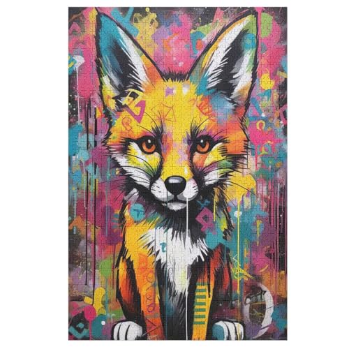 Fuchs -Puzzle, 1000 Teile,Holzpuzzle Für Erwachsene Kinder, Lustiges Spielzeug, Denkspiel, Bildungsspiel, （78×53cm） von PPZYY