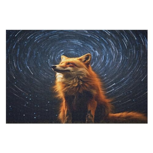 Fuchs Puzzle 1000 Teile, Holzpuzzle Herausforderndes Geschicklichkeitsspiel Für Die Ganze Familie, Kinder Erwachsenenpuzzle Ab 12 Jahren （75×50cm） von PPZYY