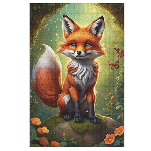 Fuchs Puzzle Für Erwachsene 1000 Teile Premium 100% Recyceltes Brett Zum Lernen, Lernspielzeug, Familienspiele Kinder Holzpuzzle （78×53cm） von PPZYY