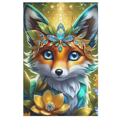 Fuchs Puzzle Für Erwachsene 1000 Teile Premium 100% Recyceltes Brett Zum Lernen, Lernspielzeug, Familienspiele Kinder Holzpuzzle （78×53cm） von PPZYY