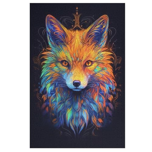 Fuchs Puzzles 1000 Teile Erwachsener Kniffel Spaß Für Die Ganze Familie, Holzpuzzle Kinder Erwachsene, Impossible Puzzle Schwer （78×53cm） von PPZYY