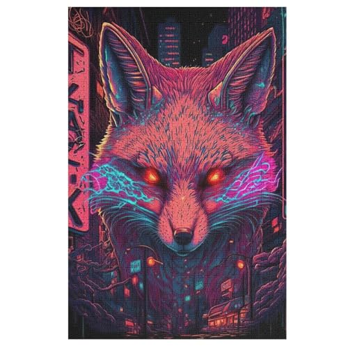 Fuchs Puzzles 1000 Teile Erwachsener Kniffel Spaß Für Die Ganze Familie, Holzpuzzle Kinder Erwachsene, Impossible Puzzle Schwer （78×53cm） von PPZYY